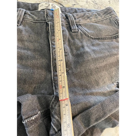 Free People We the Free Shorts Womens 28 Distressed Jean Button Fly Cuffed Gray - Picture 11 of 14